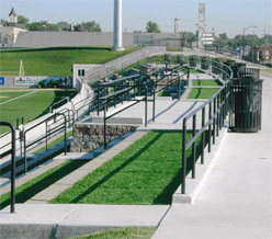 The visitors' seating area.