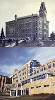 The oldest college also has departments and an advising center in the University's newest building.
