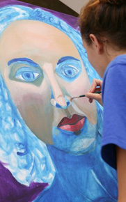 Student dealing with the blues