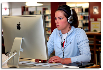 student using computer