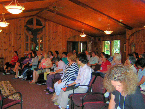 Retreat participants during Mass in St. Kateri Chapel