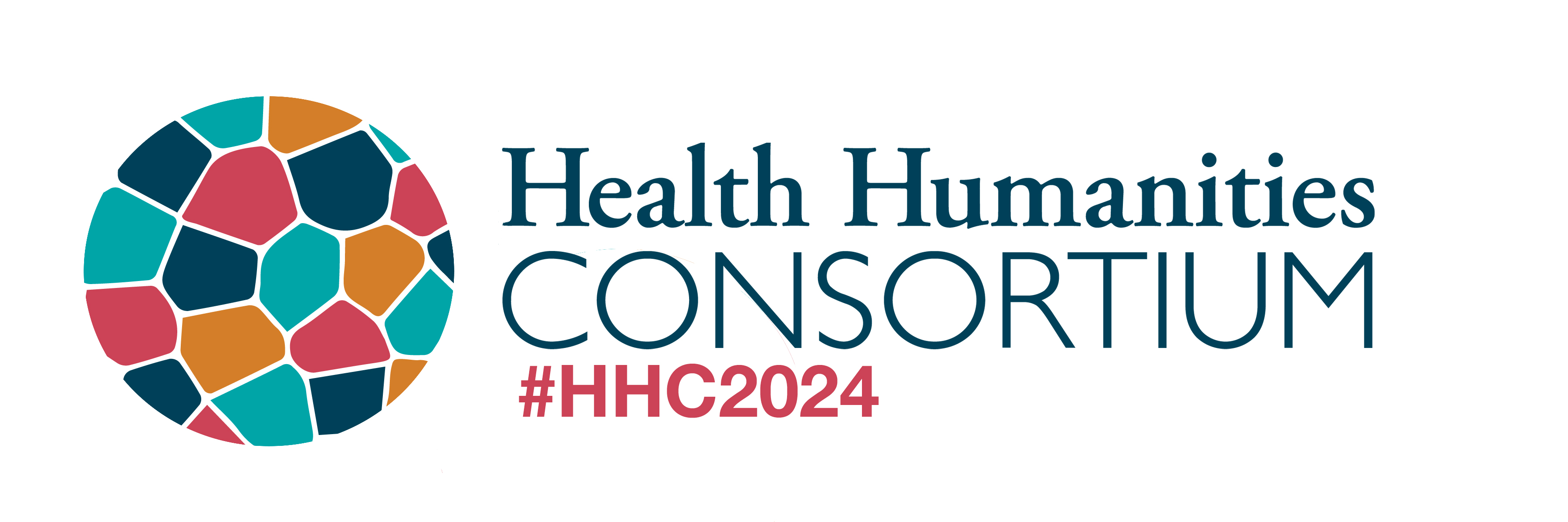 Health Humanities Consortium colorful globe logo with wording, "Health Humanities Consortium #HHC2024"
