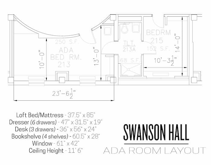 Swanson Hall ADA Room Layout