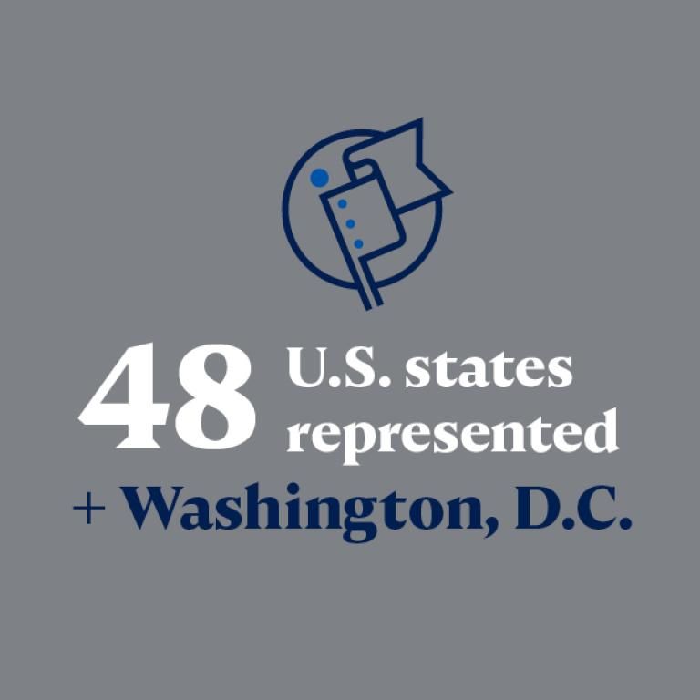 48 U.S. states represented, plus Washington D.C.