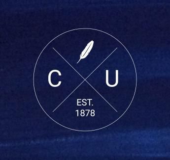 CU Est. 1878 blue design pattern