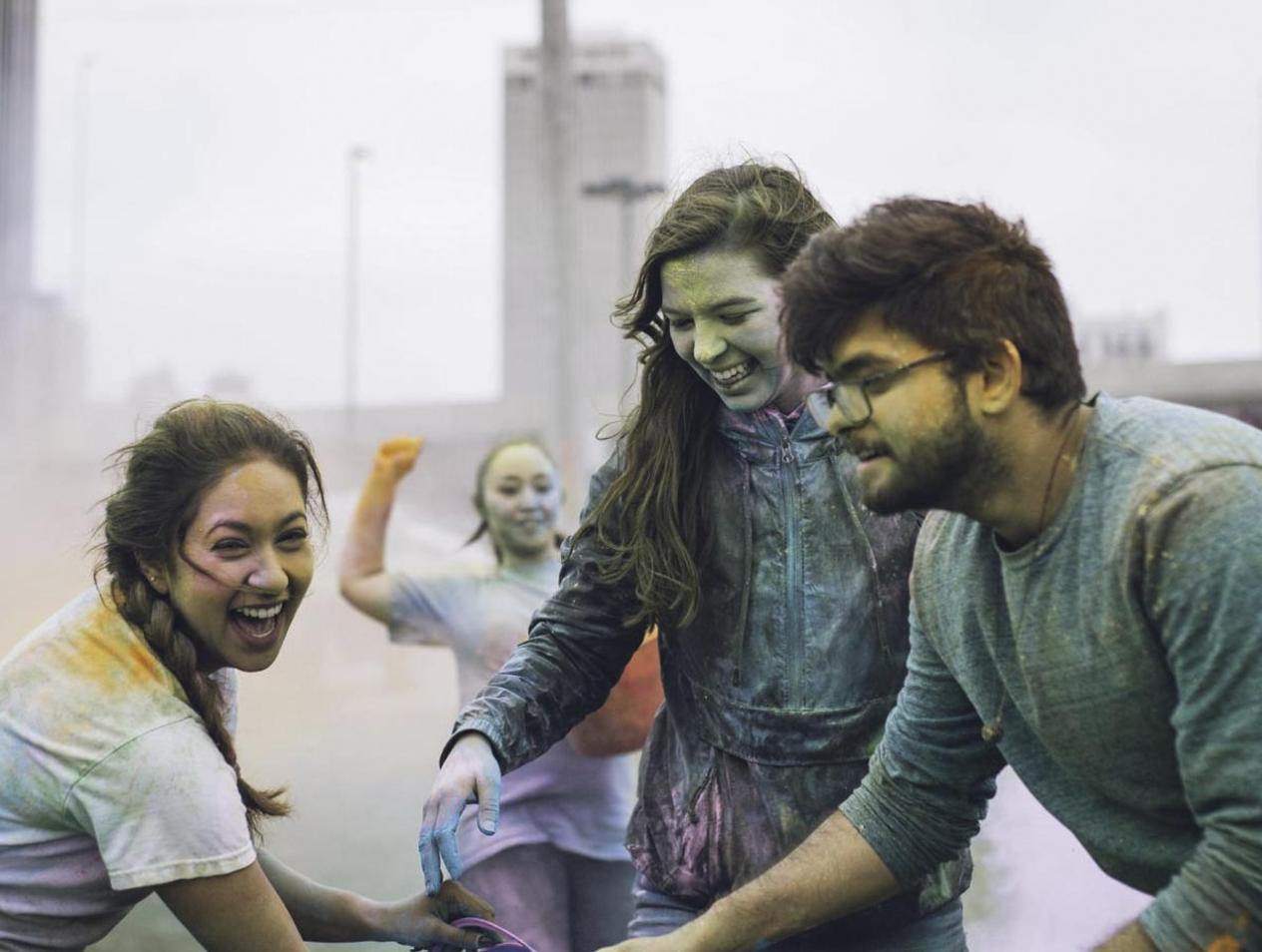 Students at color run event