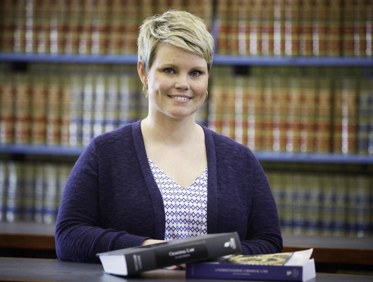 Amber Schlote in Creighton Law Library
