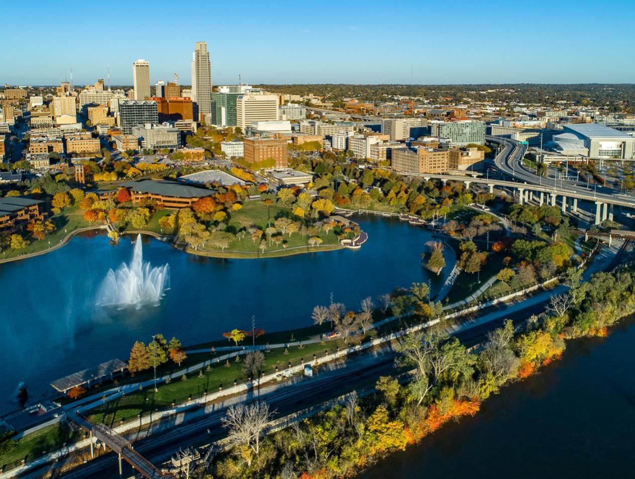city of Omaha aerial shot