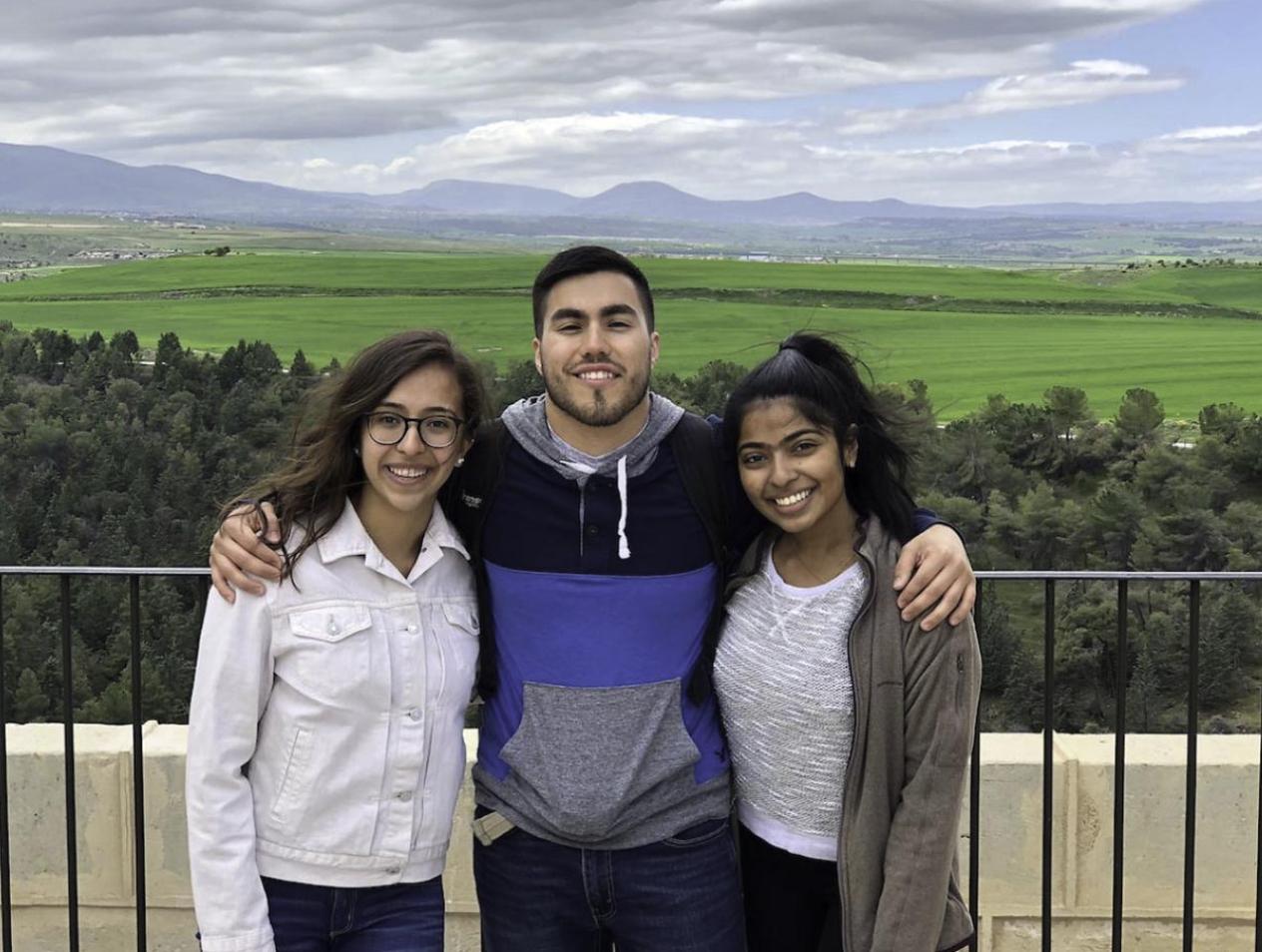 Creighton students studying abroad in lush geography of Spain.