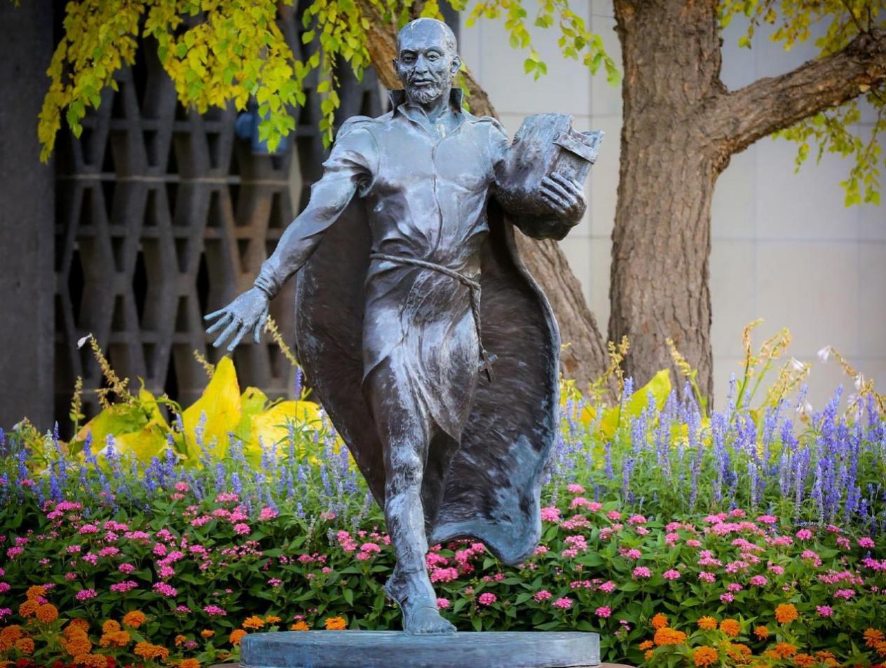 St. Ignatius statue on Creighton campus.