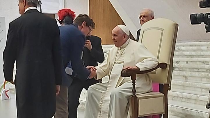 Max Engle meeting Pope Francis