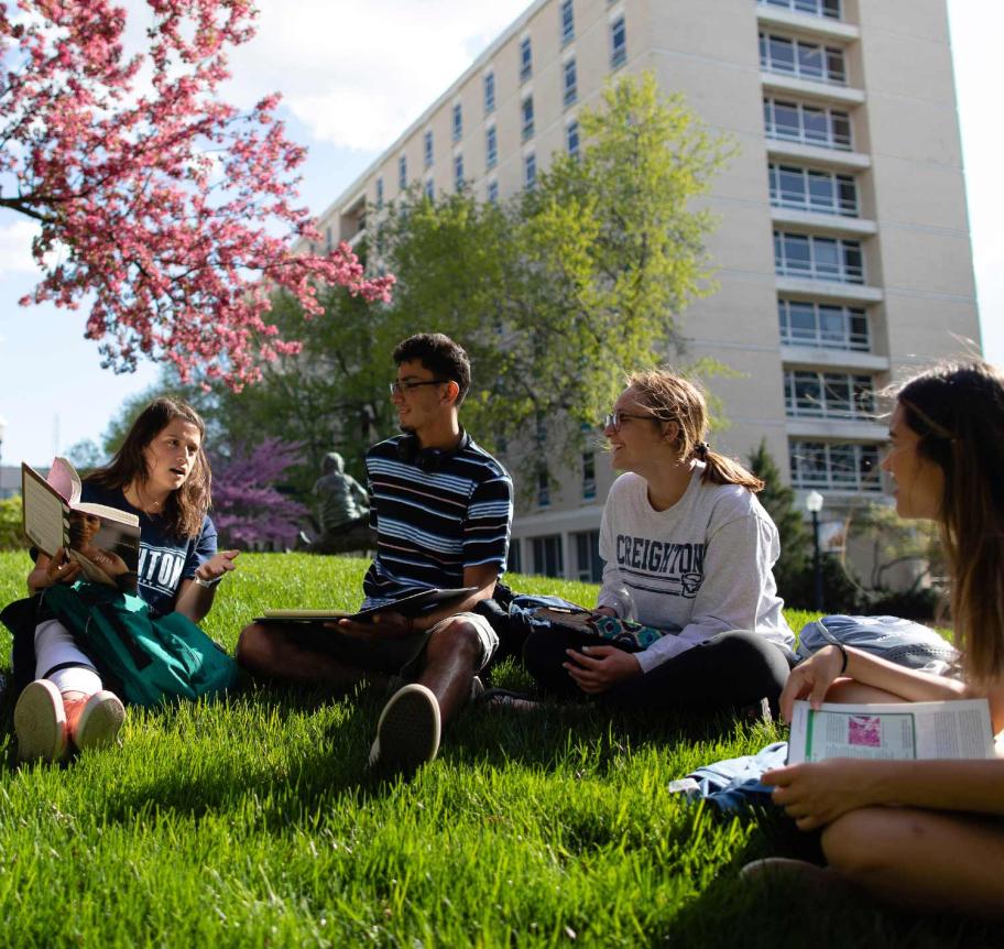 Students gathered in outdoor setting