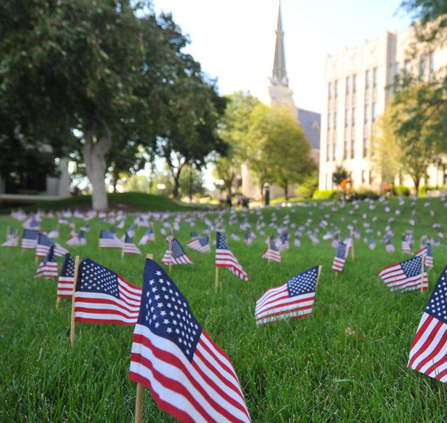 American flag tribute to veterans