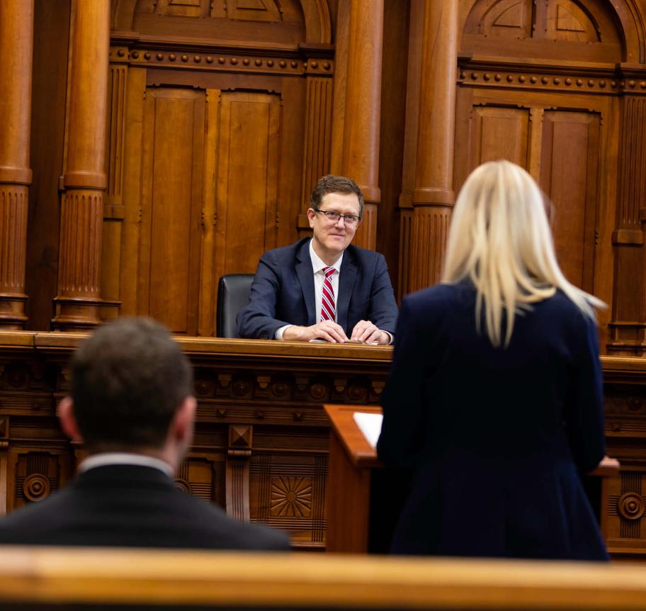 Law students in mock trial