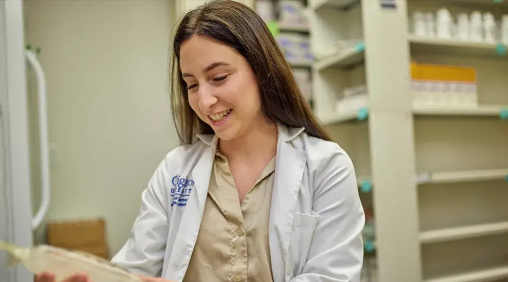 smiling pharmacy student