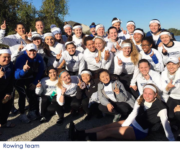 The women's rowing team at Creighton