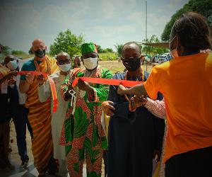 Ribbon cutting for a new health clinic in Togo