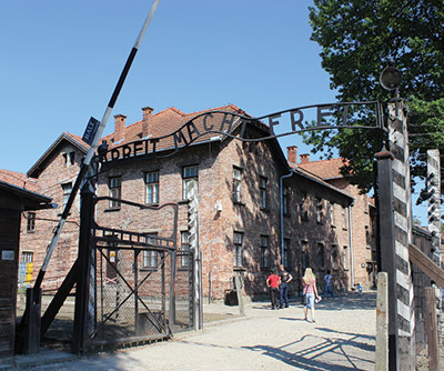 Old historic prison gate