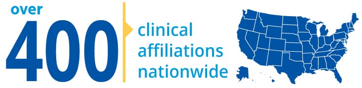 Over 400 Clinical Affiliations