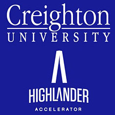 Creighton University and Highlander Accelerator logos