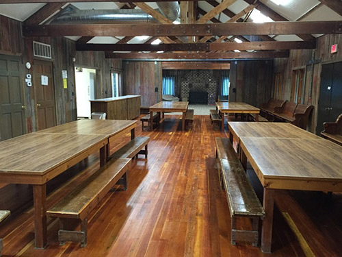 Center section of Jogues Lodges with tables