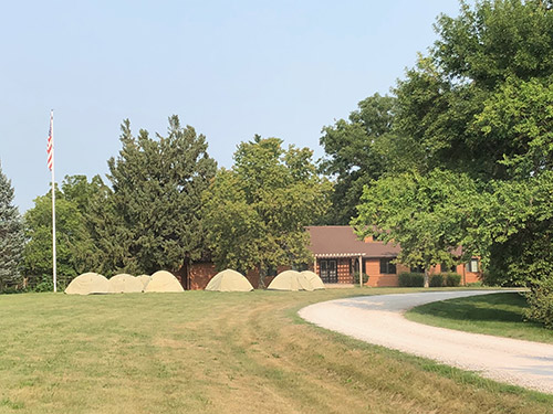 Tents pitched outside Jogues Lodges