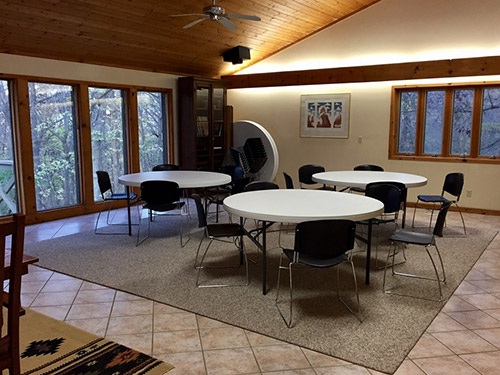 Conference room in the upper level of the Manresa Prayer House