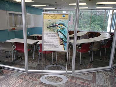 Kingfisher Room in Reinert Library with Radlab designed sign