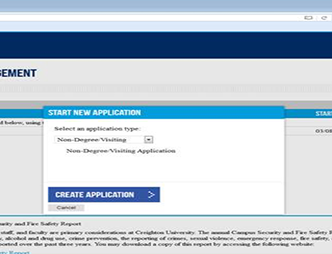 Screen shot showing how to start a new application