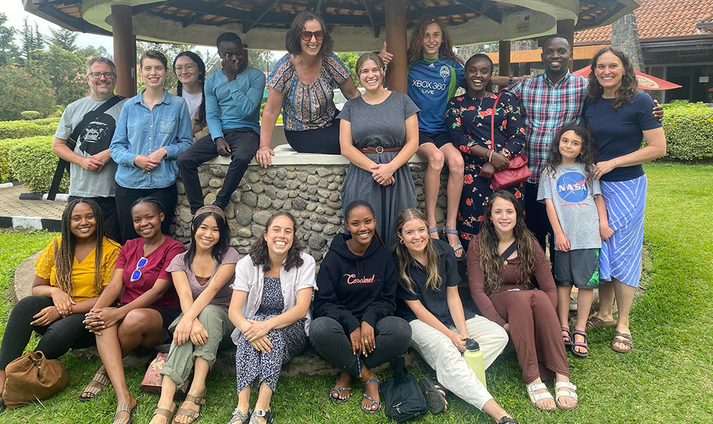 Alexandra Schultz with group in Rwanda