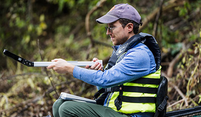 Pulling data in wetland research.