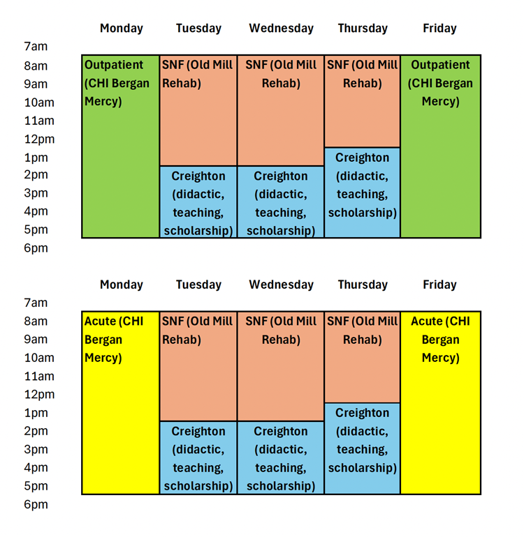 M-F Sample Weekly Schedule