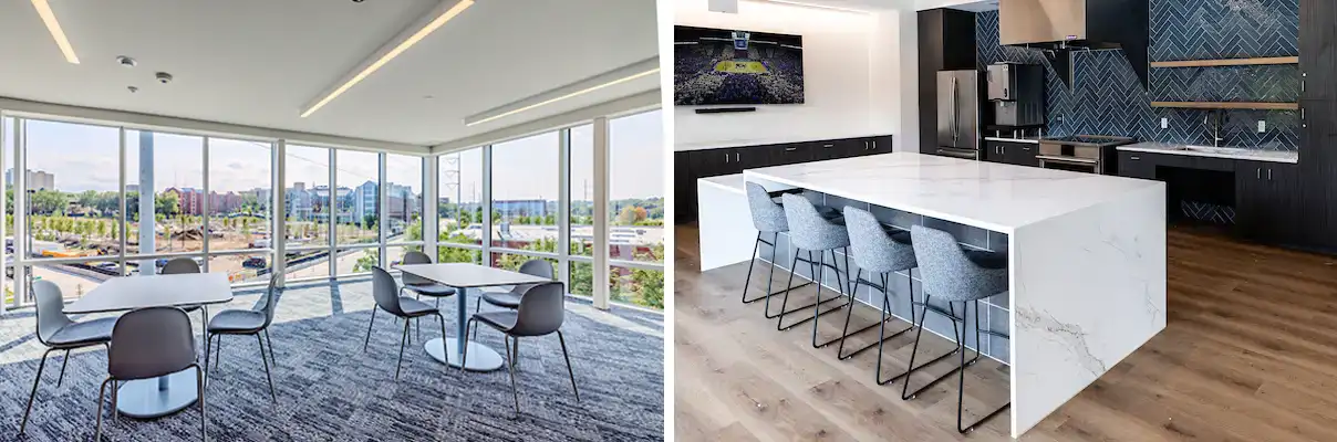 Lobby and living spaces at Maris Hall
