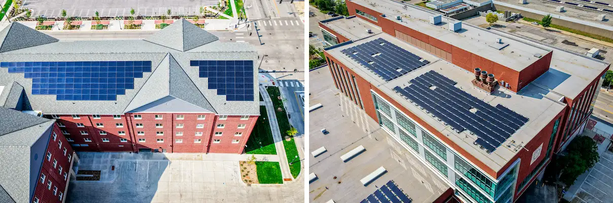 Solar panels near Magis Hall.