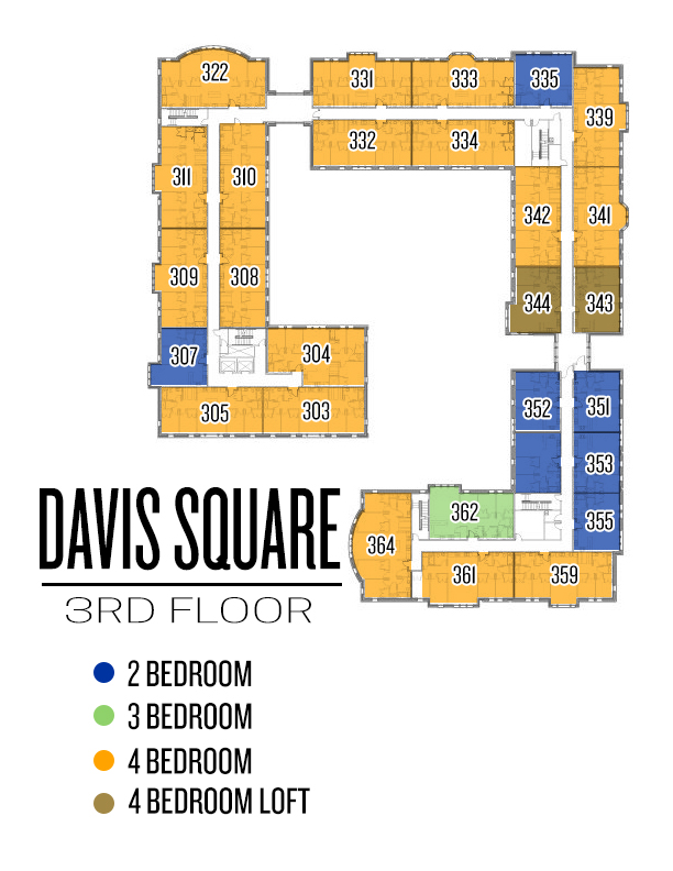 Davis Square Third Floor Plan