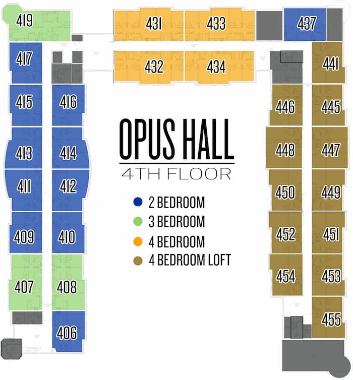 Opus Hall Fourth Floor Layout