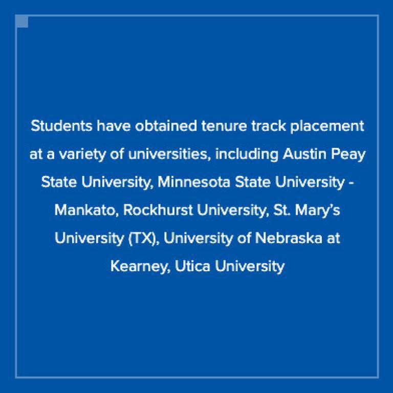 Statement about tenure track placement for students of the DBA program at Creighton University
