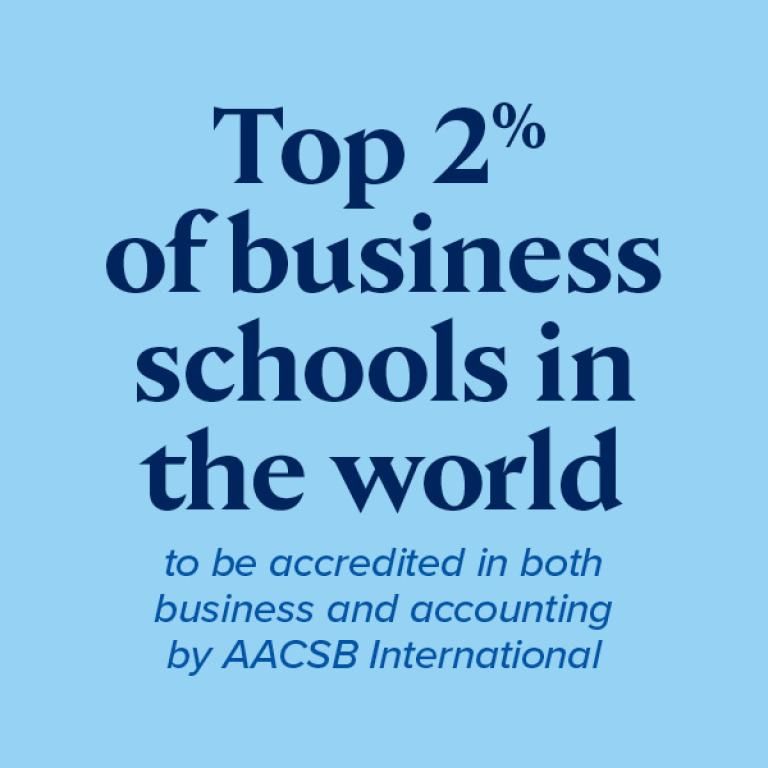 Top 2% of business schools in the world to be accredited in both business and accounting by AACSB international