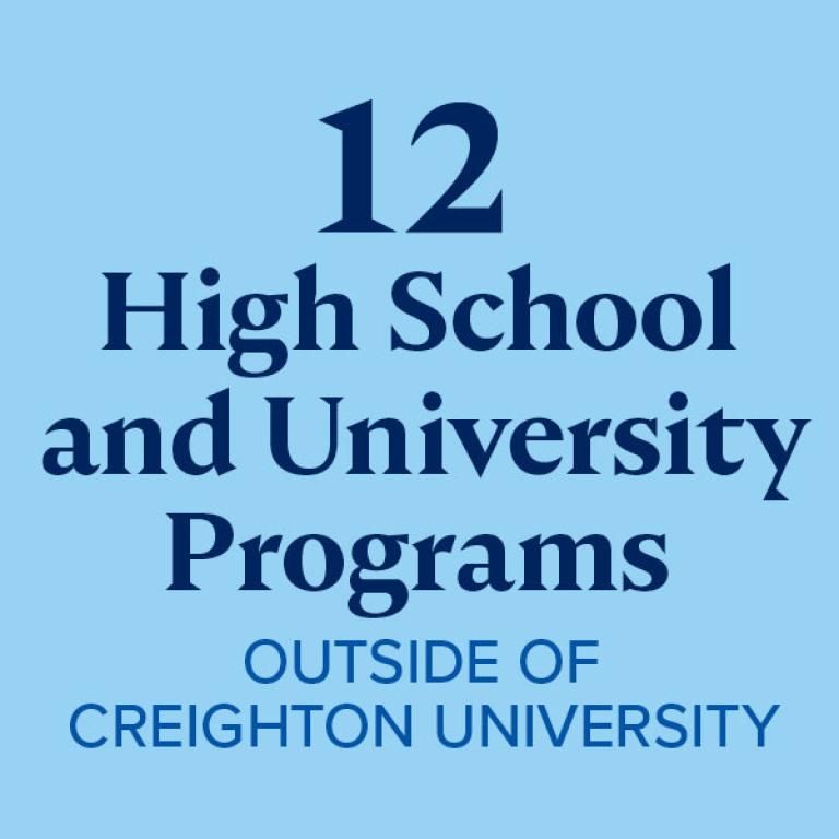 Twelve high school and university programs outside of Creighton