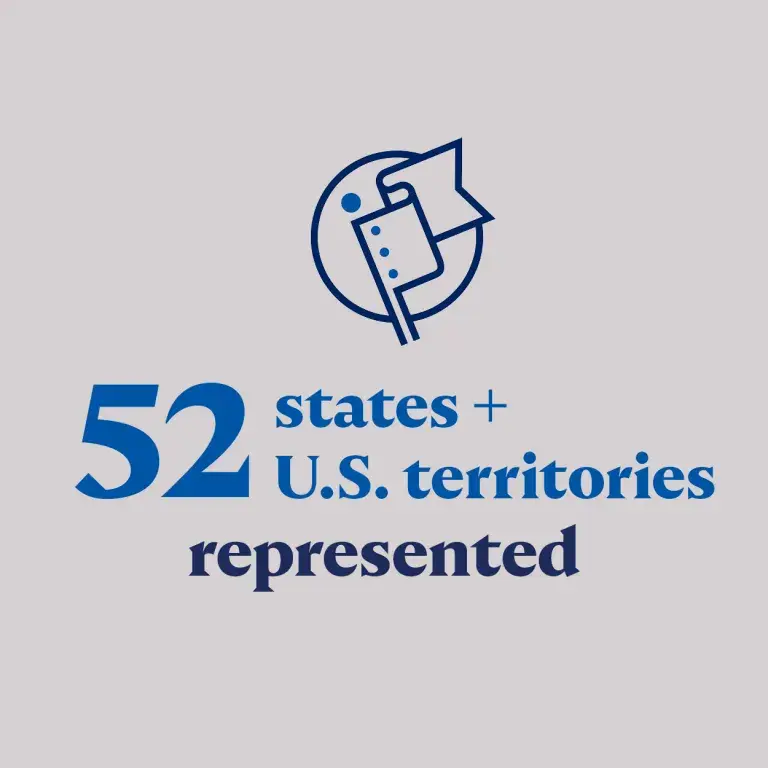 52 states + U.S. territories represented