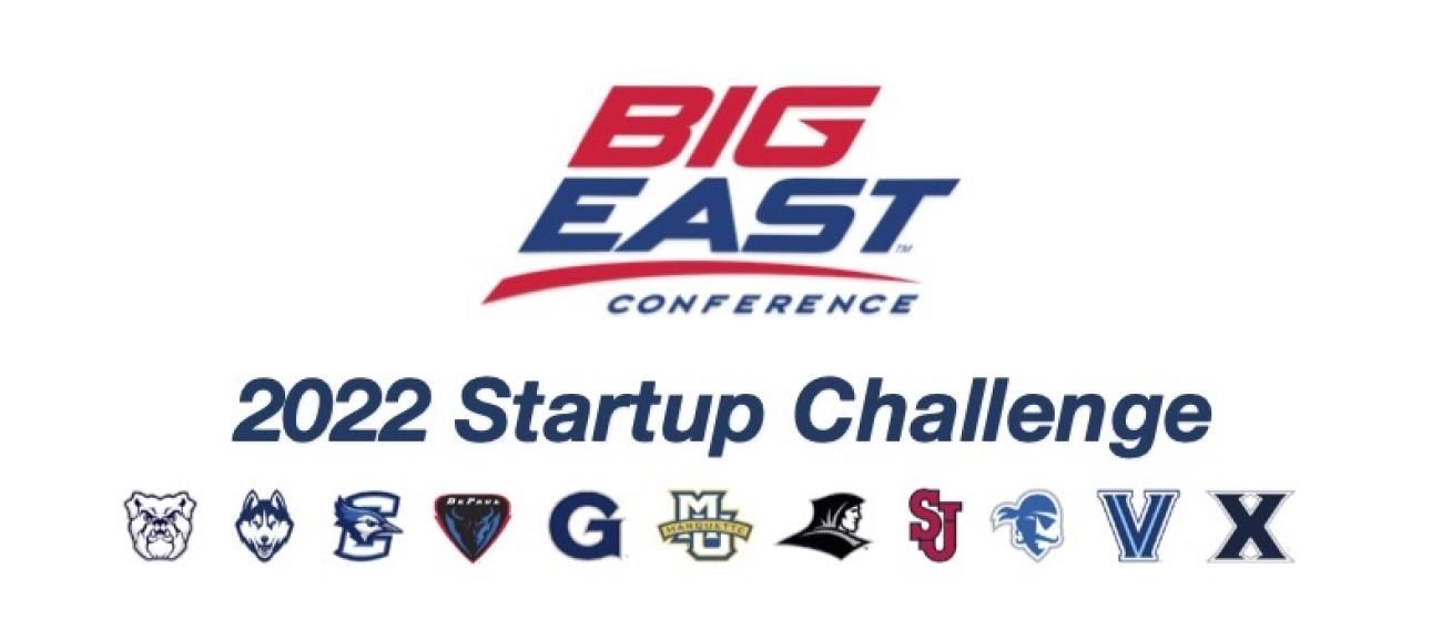 Big East 2022 Startup Challenge logo along with school logos