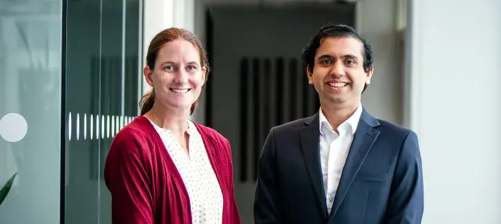 Lindsay Iverson, DNP, APRN-NP, ACNP-BC, CHSE, associate professor of nursing and Steven Fernandes, PhD, assistant professor of computer science