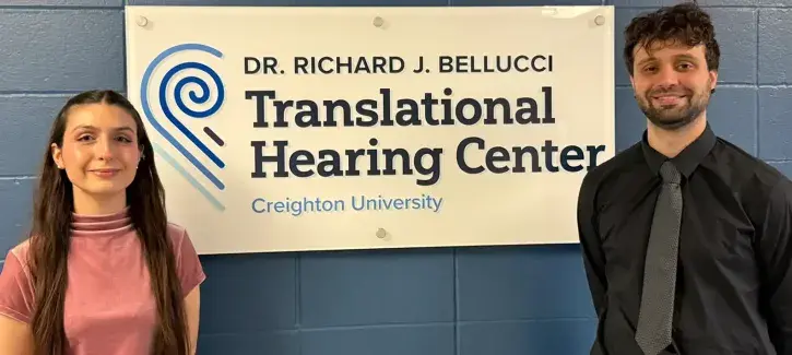 Bellucci Symposium for Translational Hearing Center banner with participants