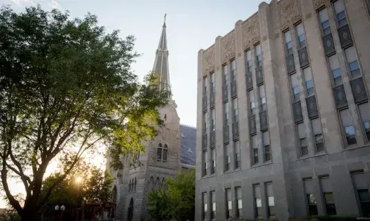 Exterior of St. John's Church and Creighton Hall.