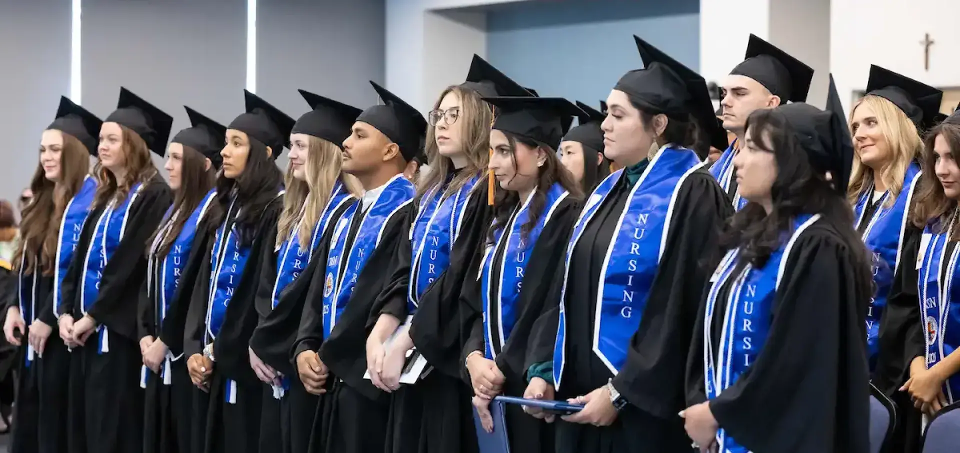 Nursing students at commencement ceremony