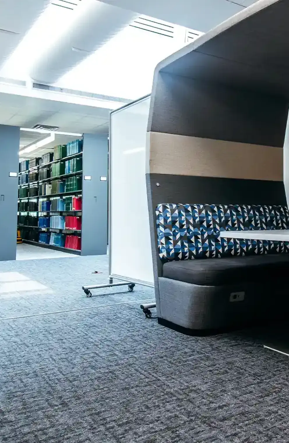 Interior shot in Creighton Library