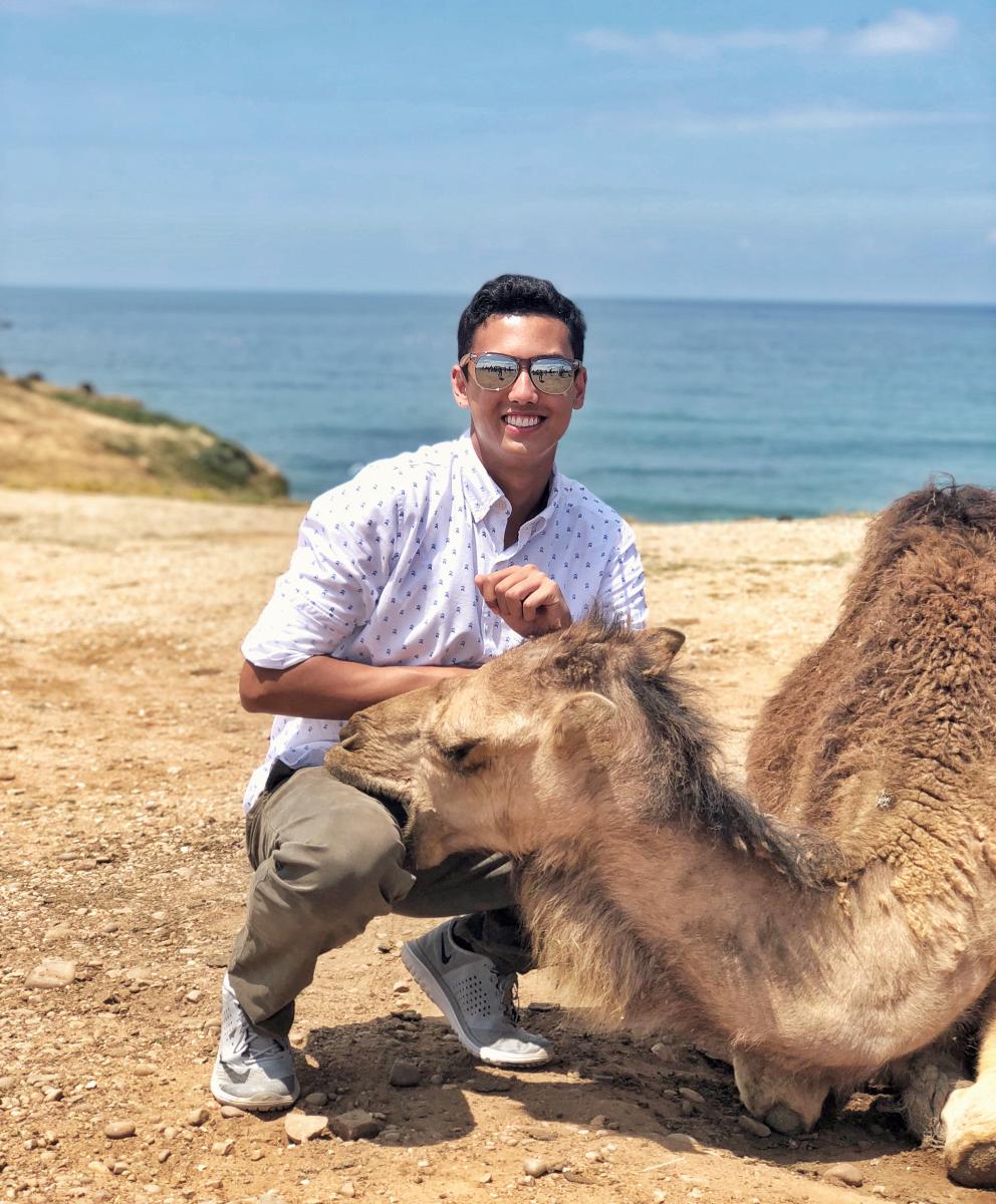 Student with camel