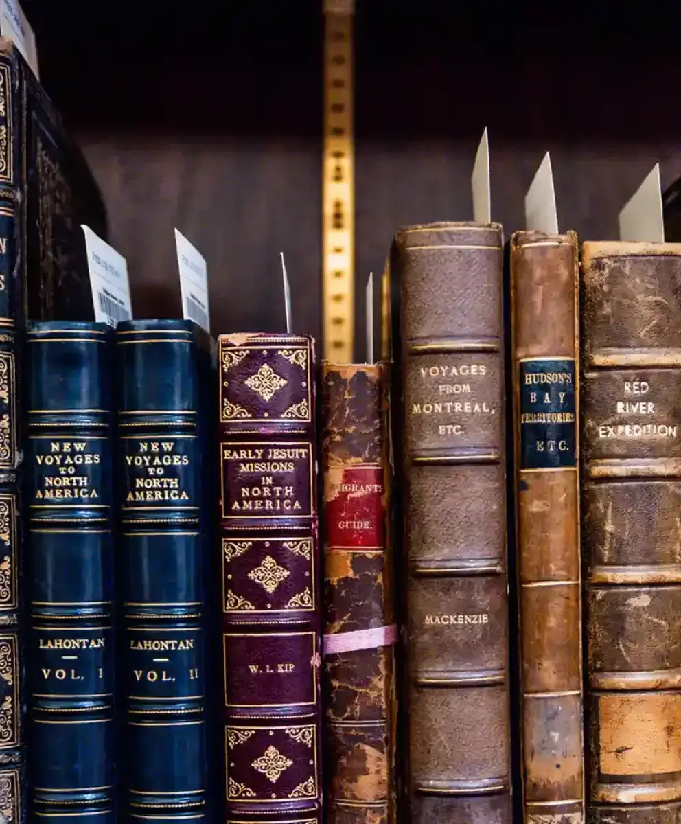 Old books on a shelf