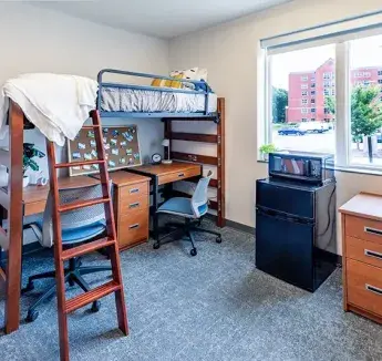 Graves Hall bedroom area with beds