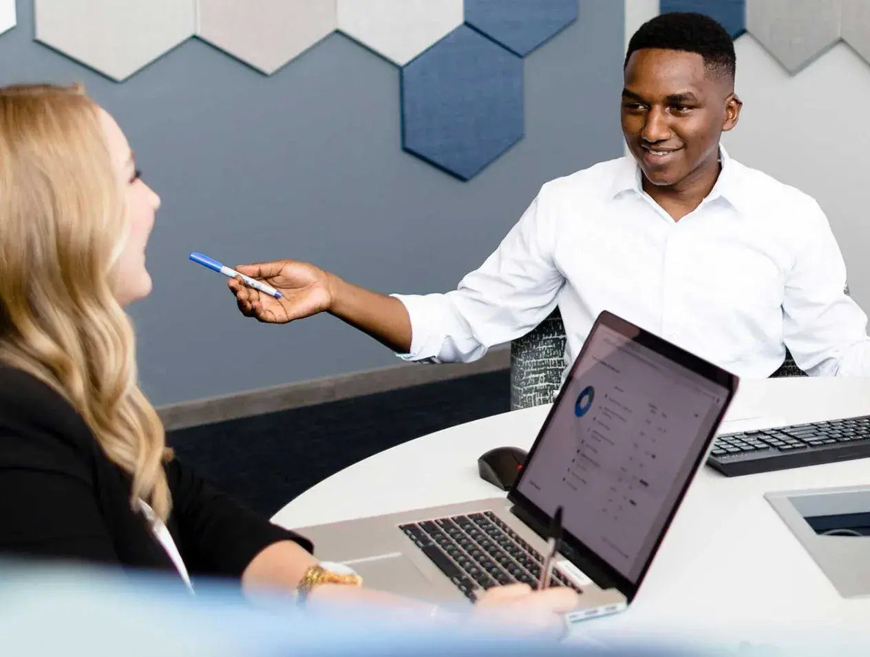 Grad students in discussion